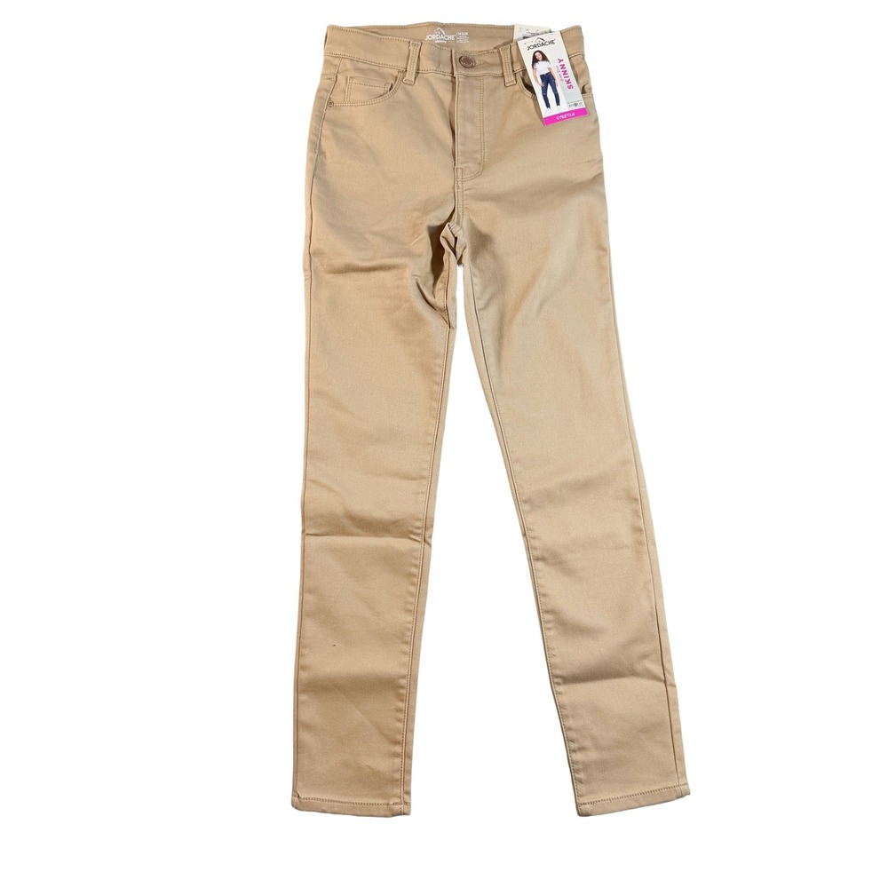 Jordache Girls High Rise Skinny Stretch Jeans Khaki Pants Size 14 Slim NWT